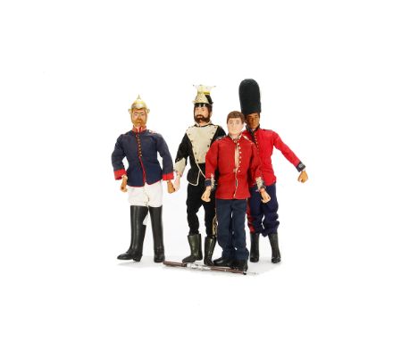 1970s Ceremonial Themed Palitoy Action Men, four figures including No.34125 Grenadier Guard outfit, No.34127 Blues and Royals