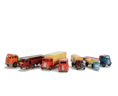 Loose Dinky Toy Commercials, 514 Guy ‘Spratts’ Van, 30w Hindle Smart Helecs, 432 Guy Flat Truck, 502 Foden Flat Truck, 2nd ty