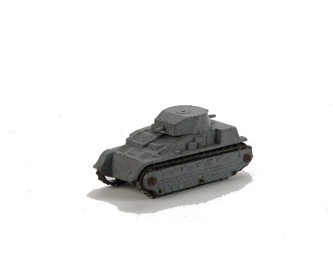 A Pre-War Hornby Series (Dinky Toys) 22f Army Tank, green body, orange turret, ‘Hornby Series’ cast in, one degraded red trac
