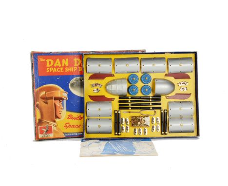 A & M Bartram ‘Modern Toy’ Dan Dare Space Ship Builder, comprising unused metal components strung into original insert to mak