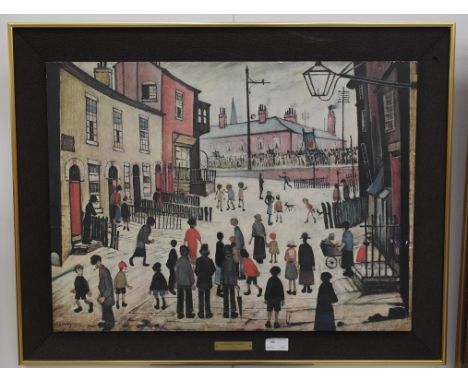 After Laurence Stephen Lowry, R.A. (British, 1887-1976): The Procession, colour print, 44 x 59 cm  