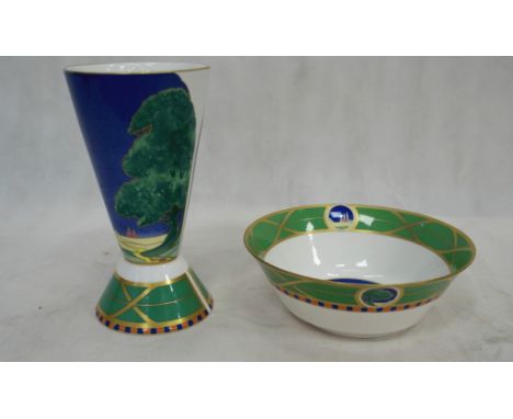 Royal Worcester the Art Deco collection 'Lazy Days' vase and bowl