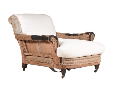 A MAHOGANY ARMCHAIR FRAMEEARLY 20TH CENTURYIn the manner of Howard & Sons, in need of re-upholstery73cm highProvenance: Sold 