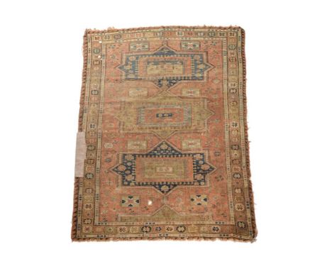 A CAUCASIAN SOUMAK CARPETTHIRD QUARTER 19TH CENTURYApproximately 284 x 215cmCondition Report: The lighter colour to one secti