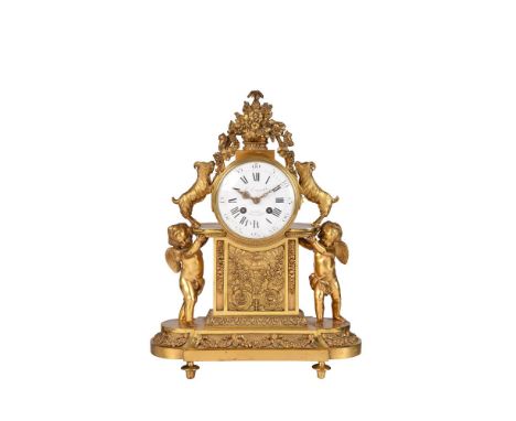 A FRENCH LOUIS XVI STYLE ORMOLU MANTEL CLOCK, L. LEROY ET CIE, PARISCIRCA 1900 The circular eight-day bell striking movement 