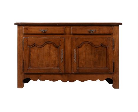 A FRENCH WALNUT SIDE CABINETMID 18TH CENTURYWith a pair of drawers above the moulded panel doors91cm high, 149cm wide, 50cm d