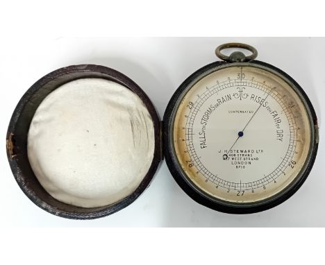 A J.H.Steward of London, pocket compensated barometer, in a shagreen type case.