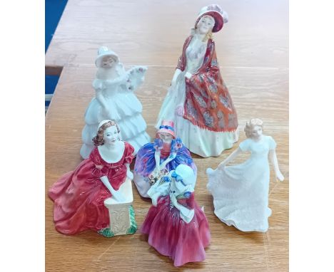 A collection of Royal Doulton ladies, to include 'The Paisley Shawl' HN1392, 'Monica' HN1467 together with 'Judith', 'Lavinia