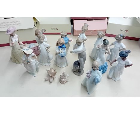 A collection of Lladro and Nao by Lladro figures, to include 'Spring Splendour' large figurine, together with Flamenco, Puppy