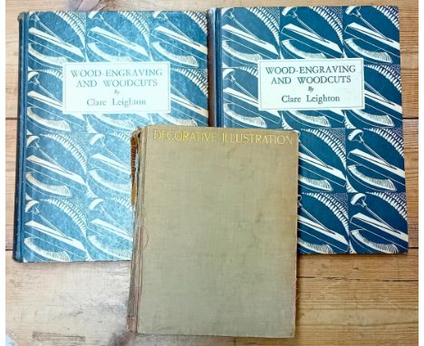Walter Crane, 'Of the Decorative Illustration of Books Old and New', 1896, together with two book of Clare Leighton, 'Wood-En