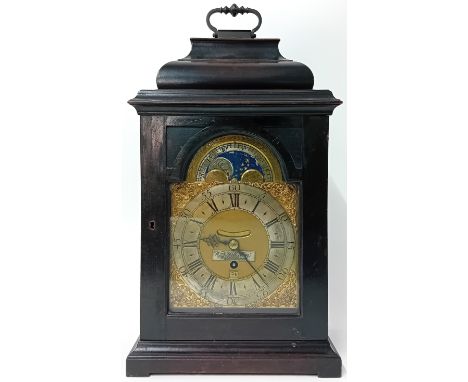 An 18th century mahogany bracket clock, the arched dial signed William Hill Junior, Walsingham (Norfolk), with single fusee v