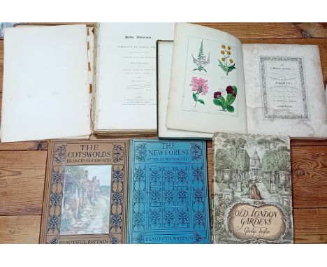 A collection of botanical books, to include two 'Beautiful Britain' books of the Cotswolds and the New Forest, Gladys Taylor 