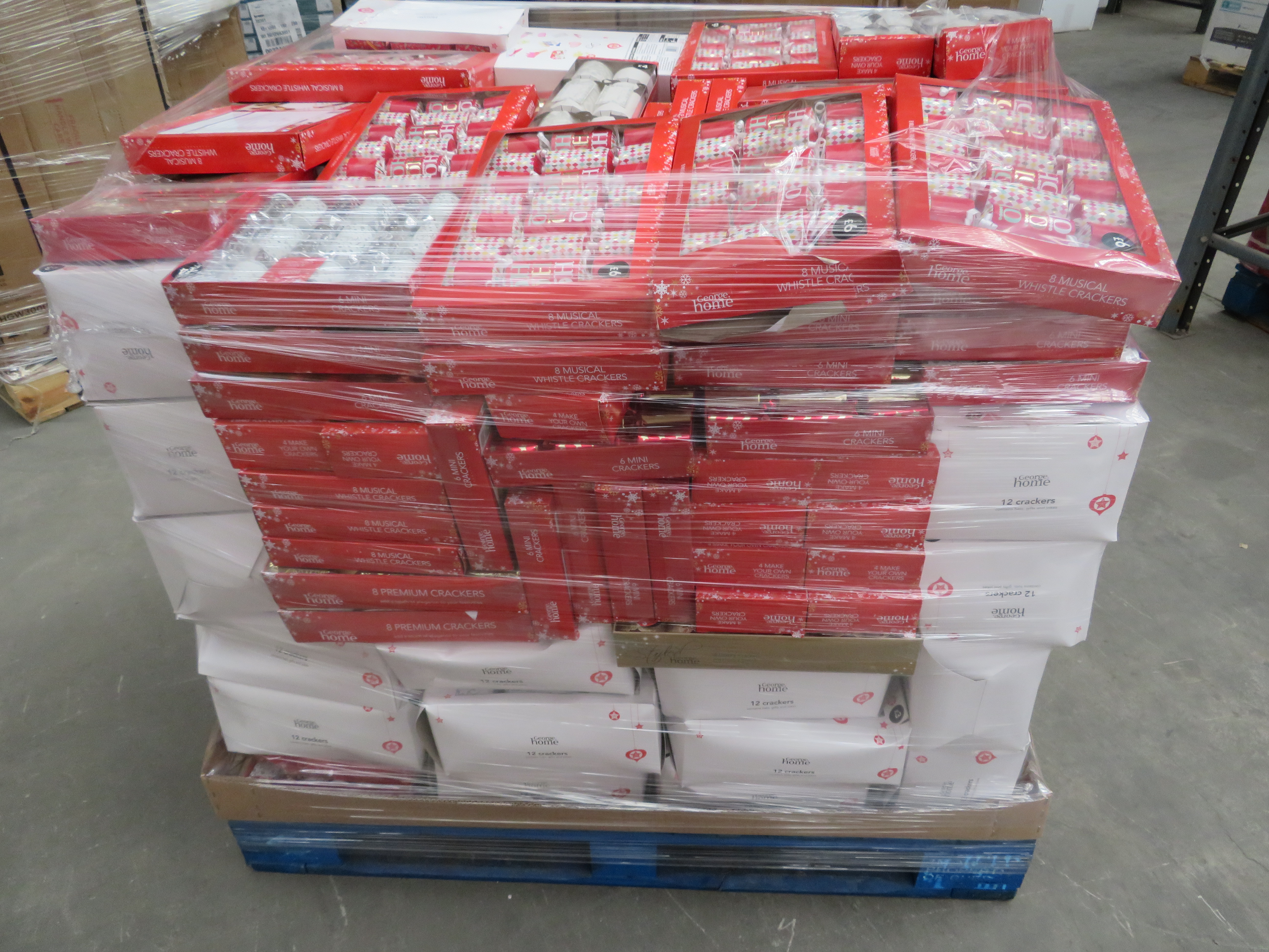 (OS52) LARGE PALLET FULL OF ASDA CHRISTMAS CRACKER PACKS. INCLUDES 8