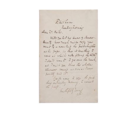 Charles Dickens letter, 4 pages total. Two of  which have writing and contain 2 different  signatures of Dickens, one a full 