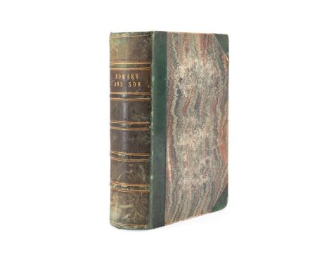 Dombey and Son by Charles Dickens. Published 1848  by Bradbury and Evans. First edition. First state.  Bound in green leather