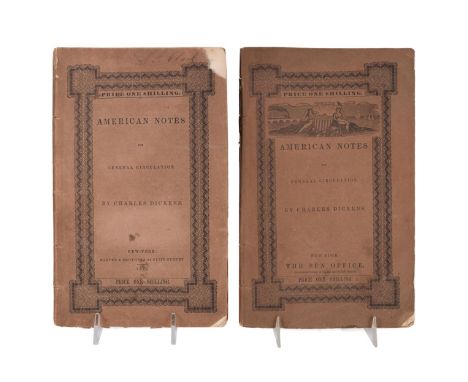Charles Dickens, American Notes for General  Circulation. 2 examples by different publishers.  First being an uncommon exampl