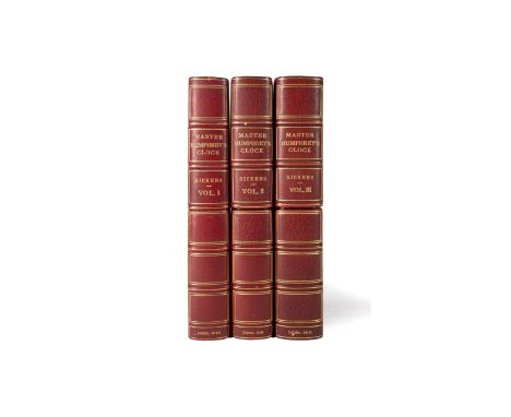 Master Humphrey's Clock by Charles Dickens in the  20 original parts with three custom cases for  storage of the original par