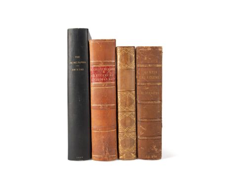 Four books by Charles Dickens: Martin Chuzzlewit  by Charles Dickens. Published 1844 by Chapman and  Hall. First edition, ear