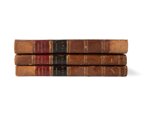 Three volume set of Master Humphrey's Clock by  Charles Dickens. Printed 1840-1841 by Chapman and  Hall. First edition. First