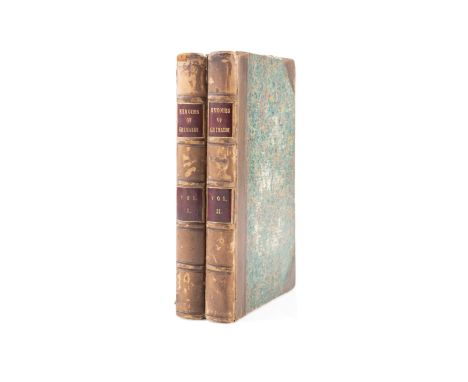 2 volume set. Memoirs of Joseph Grimaldi Edited by  Boz (Charles Dickens) and published 1838 by  Richard Bentley. Illustratio