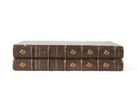 Two volume set of American Notes for General  Circulation by Charles Dickens. Published 1842 by  Chapman and Hall. First edit