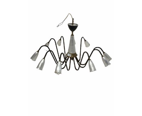 Ten branch ceiling light fitting, circa 1960s