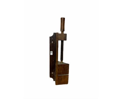 Vintage screw press inscribed D F Tysoe