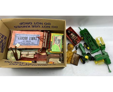 Number of ERTL diecast farm vehicles, vintage games including Table Croquet, Table Hockey, jigsaws, playing cards, dominoes e