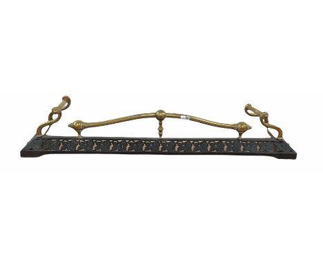 Cast iron and brass fire fender 