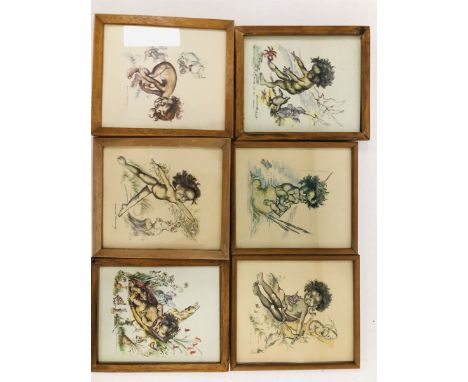 Set six vintage Brownie Downing (Australian) prints 17cm x 15cm (6)