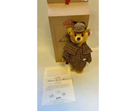 Sherlock Holmes Steiff Gold Blonde Bear [35cm], German exclusive comes in full outfit with certificate and original boxing. [