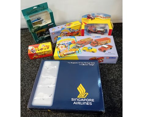Collection of Corgi classic models to include Legends of Speed, Land Rover and clowns, Minor Pick up, Thames Trader and Fire 