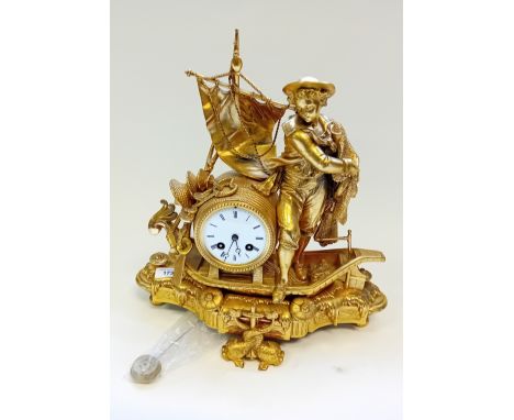 Antique style heavy gilt French style mantle clock[40x40cm]