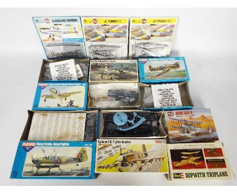 Airfix, Frog, Novo - A collection of 10 boxed / carded plastic military aircraft model kits in 1:72 scale. Lot includes Airfi