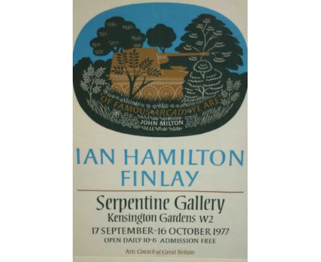 Ian Hamilton Finlay (1925-2006) Exhibition poster for the Serpentine Gallery 1977. H.73 W.56cm.