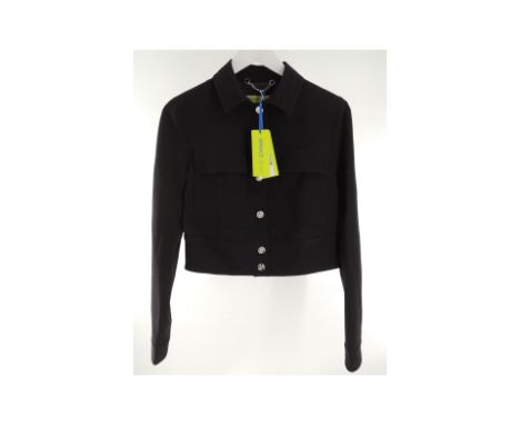 Versace Jeans Women's Black Cropped Jacket US 8 / UK 12