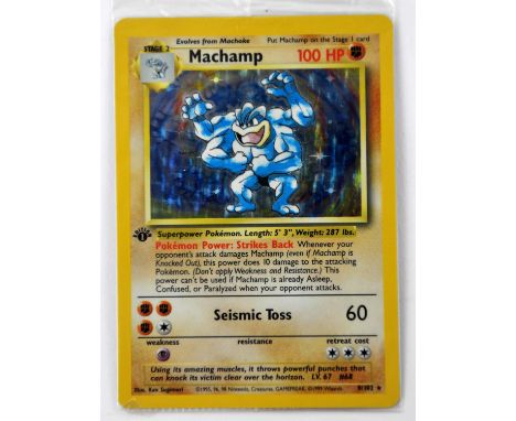 Pokemon TCG. Machamp Holo 8/102 Base Set 1st Edition Sealed. This Machamp is still sealed in its original packaging straight 