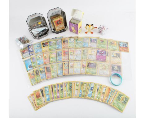 Pokemon TCG. Vintage Pokémon Bundle. This lot contains an assortment of Pokemon products including trading cards, marbles, fi