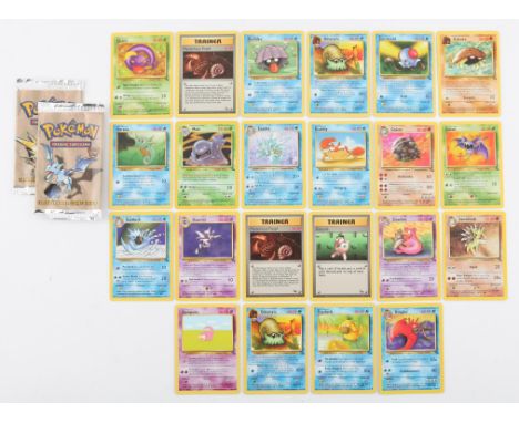 Pokemon TCG. Two opened Fossil booster packs (unlimited). This lot contains two original opened Fossil booster packs complete