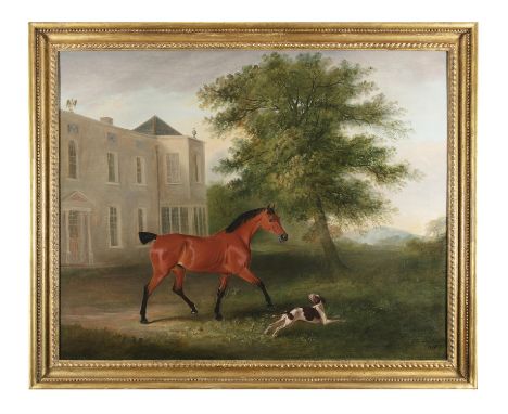 JOHN FERNELEY SNR (1782-1860)Mr Hugh Dick's Favourite Mare and Pointer outside Humewood House, County WicklowOil on canvas, 1