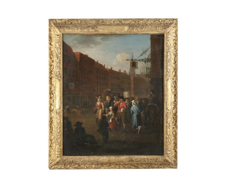 ***PLEASE NOTE DESCRIPTION SHOULD READ***PIETER ANGELLIS (1685 – 1734)'The Newspaper Sellers', A View of Ludgate Hill from Fl
