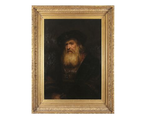 ARNULF SCHMIDT (GERMAN, 19TH CENTURY), AFTER REMBRANT VAN RIJNDer Baertige Alte (Portrait of an Elderly Man)Oil on canvas 102