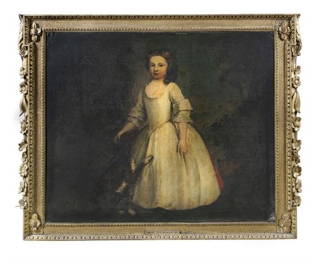 ATTRIBUTED TO CHARLES JERVAS (C.1675-1739)Portrait of William Tighe of Rosanna, standing in a landscape wearing a white dress