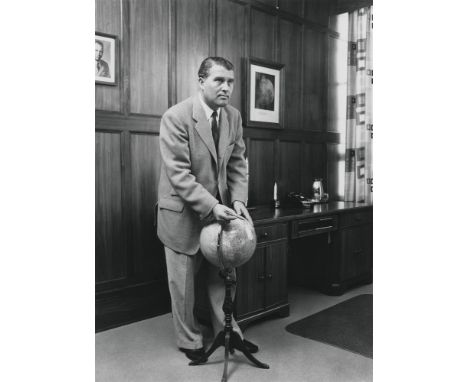 Early portrait of Wernher von Braun in his U.S. Army Ballistic Missile Agency office in Huntsville1958Vintage gelatin silver 
