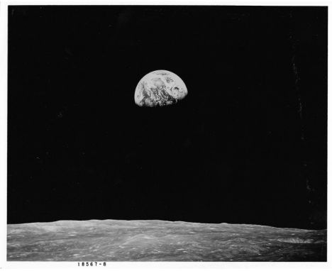 William Anders Very rare, black and white version of the second colour photograph of the Earthrise, taken moments after the f