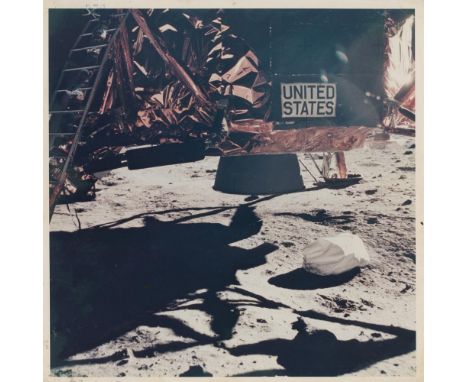 Neil ArmstrongView of the descent stage of the Lunar Module after landing, including the jettison bag on the rightApollo 11, 
