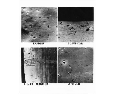 A montage of four views of the Apollo Landing Site 2 in the Sea of Tranquility, selected for the first lunar landing by Apoll
