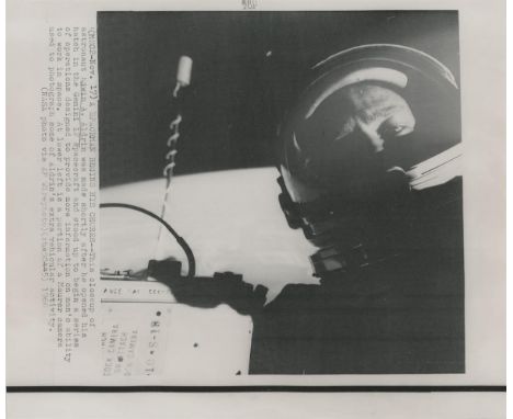 The first space selfie, Buzz Aldrin during EVAGemini 12 11-15 Nov 1966Vintage gelatin silver print on fibre-based paper, 20. 