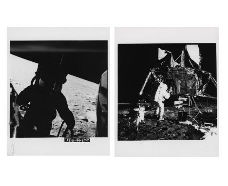 Alan Bean and Pete ConradA pair of images from the second lunar landing: a view of Pete Conrad descending the lunar ladder to