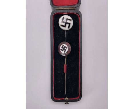 A German Third Reich NSDAP party member's stick pin and one other